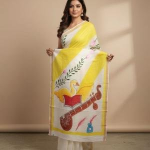 Kerala Hand Painted Saree with Blouse