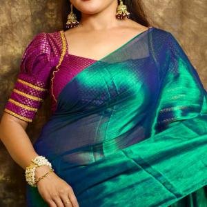 EXCLUSIVE WINTER SPECIAL PLAIN TISSUE SAREE WITH BLOUSE