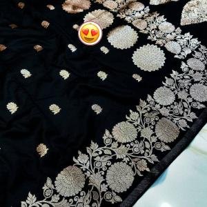 Super Soft Pure Duel Tone Light Weight Open Border Banarasi Silk With Blouse