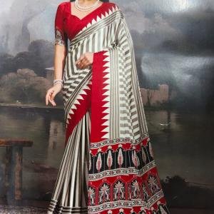 Pure Ajrakh Modal Silk With Blouse