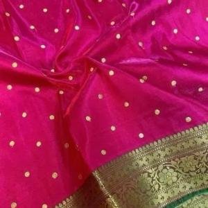 Banarasi Satin Silk Saree Small buti embroidery saree