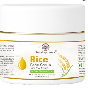 Rice Face Scrub with Rice Extract, Deep Cleansing, Mild Exfoliation, Natural Rice Granules 100 gm