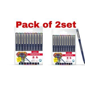 Luxor Fine writer 05, Assorted Set, Pack of 2