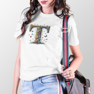 BINAYAK Cotton Printed Regular Round Neck White