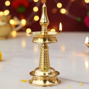 Brass Table Decor Round Kerala Fancy Deepak