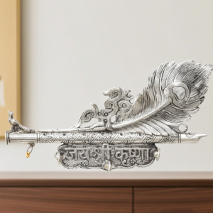 Aluminium Showpiece More Pankhi Key Holder Silver Statue