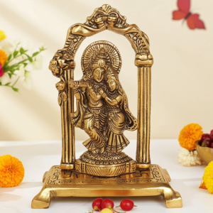 Aluminium Radha Krishna Idol – Spiritual Decorative Showpiece