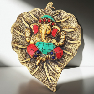 Aluminium Showpiece Stone Patta Ganesh Statue