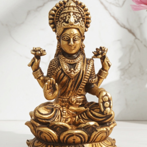 Brass Showpiece Laxmi Ji God Idol Statue, Made From Machine
