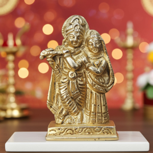 Brass Radha Krishna God Idol – Traditional Home Temple Statue