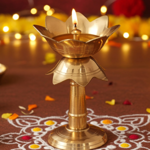 Brass Kamal Stand Deepak No. 3