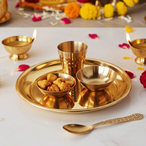 Brass Laddu Gopal Thali Set