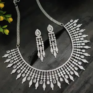 Sonamone Real Cubic Zircon Antique Design Necklace Set