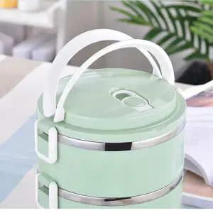 2 Layer Stainless Steel Hot Lunch Box Random Color