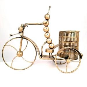 Elegant Metal/Iron Handicraft Cycle Shaped Wine/Alcohol/Beer Bottle Holder/Stand