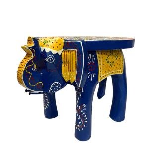 Wooden Elephant Decorative Showpiece Stool Design for for Home Décor & Gifts Decorative Showpiece