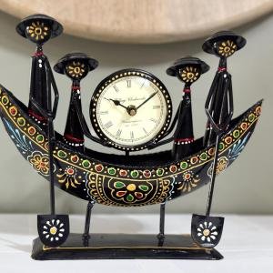 Classic Decorative Iron Boat Clock | Antique Desk Clock with Stylish Design