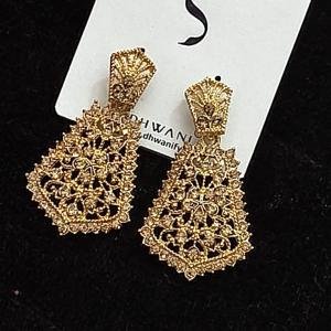 Golden Antique Filigree Drop Earrings