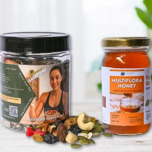 Super Breakfast Seeds & Natural Honey Combo – Pure & Organic (200 gm + 250 gm)