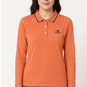 Polo Shirt Women’s Long Sleeve Polo Shirt – Stylish Collar Top