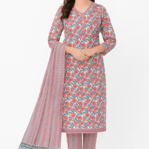 Jaipuri Cotton Suit for Women | Printed Kurta Pant Dupatta Set | Daily Wear Cotton Kurta Set