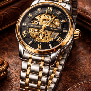 KHRIST Premium Fully Automatic Mechanical Analog Watch for Men | Exposed Working Gears Dial & Transparent Case Back | Precision Engineering, Luxury Craftsmanship & Timeless Elegance