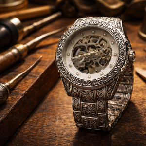 KHRIST Premium Fully Automatic Mechanical Analog Watch for Men | Exposed Working Gears Dial & Transparent Case Back | Precision Engineering, Luxury Craftsmanship & Timeless Elegance