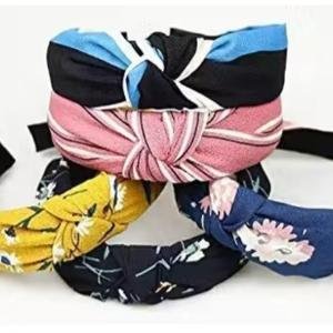 Fabric Hair Band for Women & Girls | Knotted Headband | Stylish Printed Hairband | Non Slip & Comfortable | Pack of 6