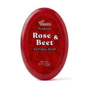 Vaidayu Rose & Beetroot Handmade Soap – For Natural Glow, Skin Softening & Brightening (100g)