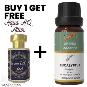 Eucalyptus Essential Oil for Aromatherapy & Home Fragrance with Free Aqua Attar