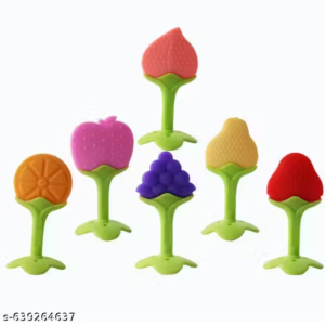 Pack of 3 Baby Silicone Fruit Teether | Lightweight & Flexible