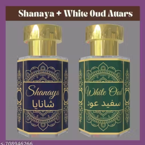 Shanaya & White Oud Attar Combo | Alcohol-Free Perfume Oil | Floral & Soft Woody Fragrance  6 ml × 2