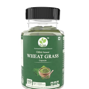 ODON NATURALS Wheatgrass Capsules 120 Count  Ayurvedic Daily Wellness Capsules for Men & Women