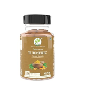 ODON NATURALS Turmeric Powder Capsules - 120 Count  Ayurvedic Herbal Daily Wellness Booster for Men & Women