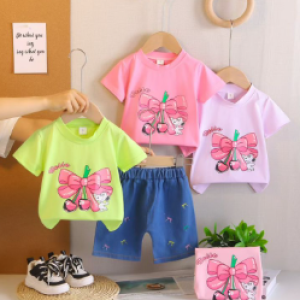 Premium Soft Fabric T-Shirt with Denim Embroidered Hem