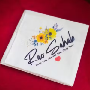 Personalized Printed Handkerchief for Your Love Floral Design | Premium Soft Cotton