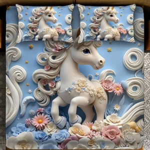 Premium Super King Size Original 7D Digital Panel Print 1 Bed Sheet with 2 Pillows Covers 228x254cm