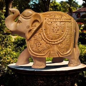 Wooden Elephant carving truck