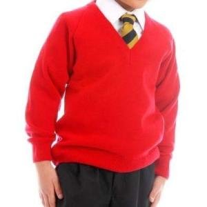 PROTIP OSWAL Grey School Uniform Sweater for Boys and Girls (RED, 28)