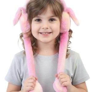 Moving ear Bunny Earmuffs for Girls, Boys, Women, Chu chu sounds, Soft Warm Plush Faux Fur Ear Warmers for Cold Weather Multi-colour