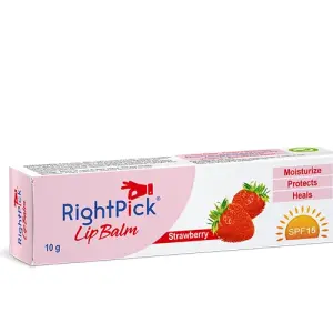 RIGHTPICK LIPBALM 10GM Strawberry Flavour unique moisture for chapped or dry lip