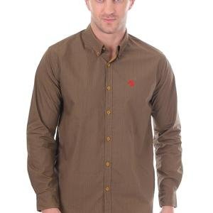 Olive Green Tailored Fit Cotton Casual Shirt for Men | Premium Fabric | Stylish Everyday Wear