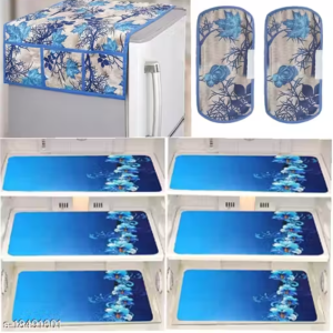 Nicasa HD Premium Quality combo of fridge top with 2 pec handle, and 6 mats-set of 9 pieces