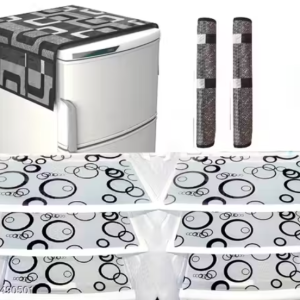 Nicasa HD Premium Quality combo of fridge top with 2 pec handle, and 6 mats-set of 9 pieces