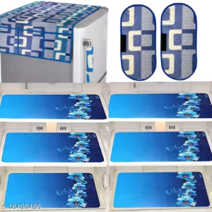 Nicasa HD Premium Quality combo of fridge top with 2 pec handle, and 6 mats-set of 9 pieces