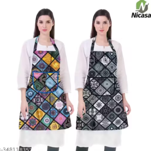 Kitchen Apron- Waterproof /Oil-Proof - Adjustable Aprons with Pockets for Women Men Washable - Pack of 2 (color As per availibility)