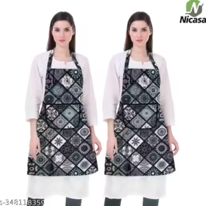 Kitchen Apron- Waterproof /Oil-Proof - Adjustable Aprons with Pockets for Women Men Washable - Pack of 2 (color As per availibility)