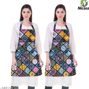 Kitchen Apron- Waterproof /Oil-Proof - Adjustable Aprons with Pockets for Women Men Washable - Pack of 2 (color As per availibility)