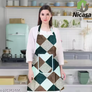 Kitchen Apron- Waterproof /Oil-Proof - Adjustable Aprons with Pockets for Women Men Washable - Pack of 1 (color As per availibility)