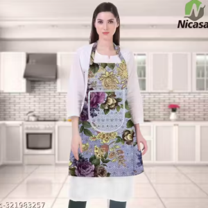Kitchen Apron- Waterproof /Oil-Proof - Adjustable Aprons with Pockets for Women Men Washable - Pack of 1 (color As per availibility)